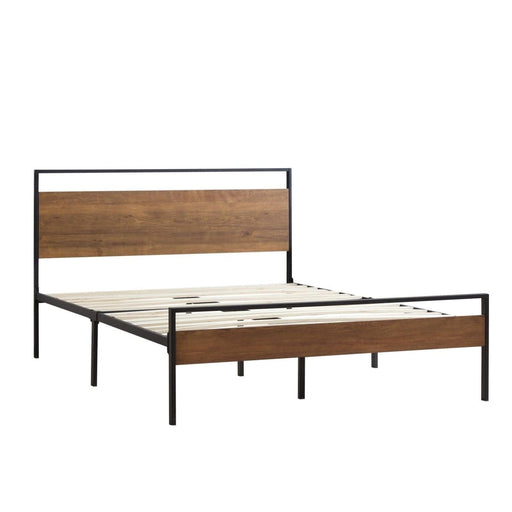 Malouf Platform Bed Twin / Brown Weekender Thompson Metal and Wood Platform Bed