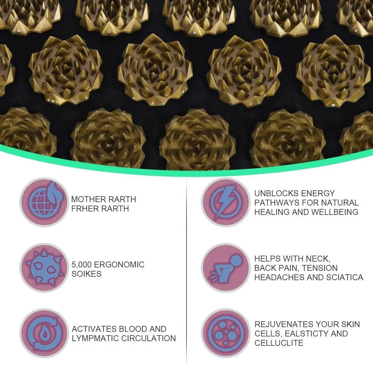 Shiatsu Acupressure Mat Cotton Spike Massage Pad - MARFLY - Sleep Galleria