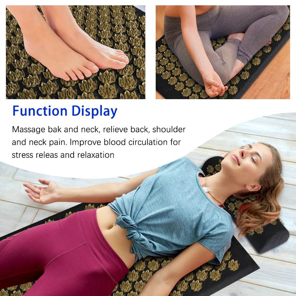 Shiatsu Acupressure Mat Cotton Spike Massage Pad - MARFLY - Sleep Galleria