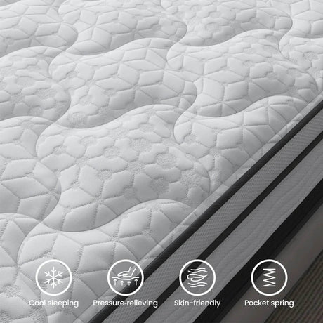 12 - Inch Cooling Gel Hybrid Mattress - Maxzzz - Sleep Galleria