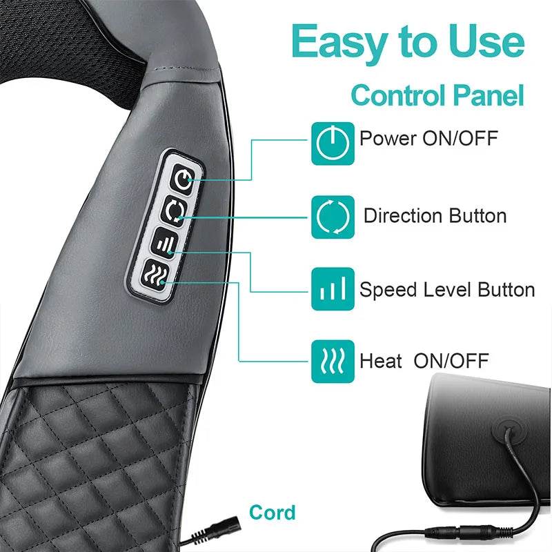Shiatsu Heated Neck And Back Kneading Massager Pillow - Sleep Galleria
