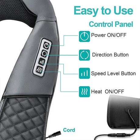 Shiatsu Heated Neck And Back Kneading Massager Pillow - Sleep Galleria