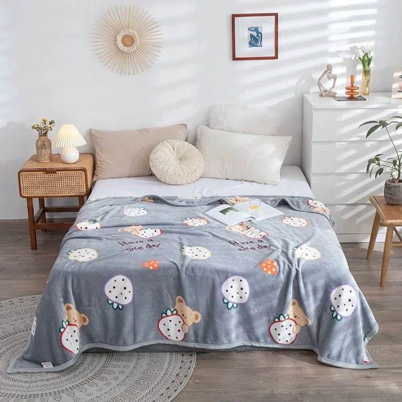 Hello Kitty Plush Cartoon Coral Fleece Blanket - MINISO - Sleep Galleria