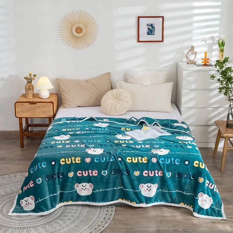 Hello Kitty Plush Cartoon Coral Fleece Blanket - MINISO - Sleep Galleria