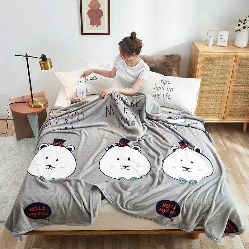 Hello Kitty Plush Cartoon Coral Fleece Blanket - MINISO - Sleep Galleria