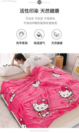 Hello Kitty Plush Cartoon Coral Fleece Blanket - MINISO - Sleep Galleria