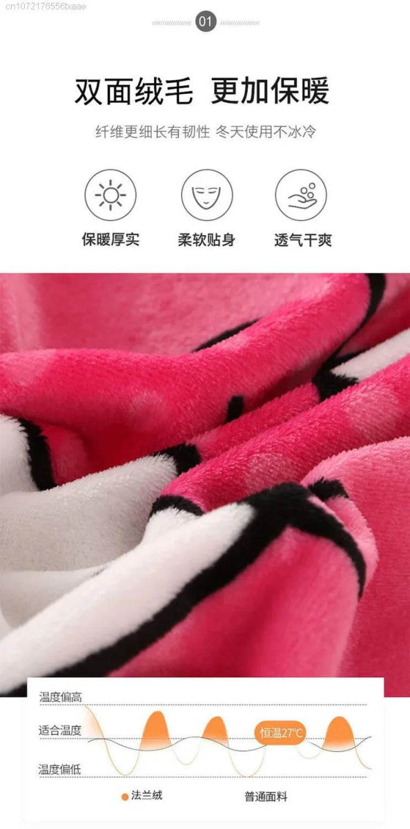 Hello Kitty Plush Cartoon Coral Fleece Blanket - MINISO - Sleep Galleria
