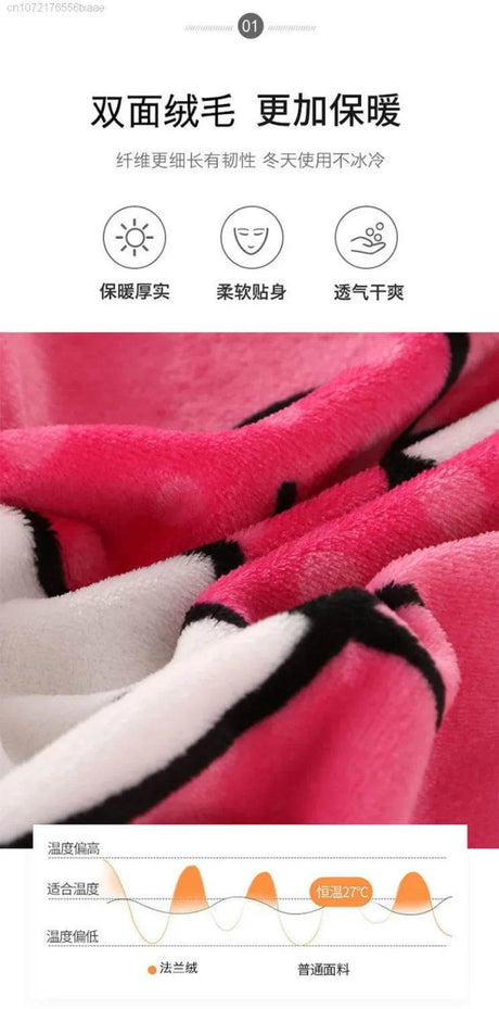 Hello Kitty Plush Cartoon Coral Fleece Blanket - MINISO - Sleep Galleria