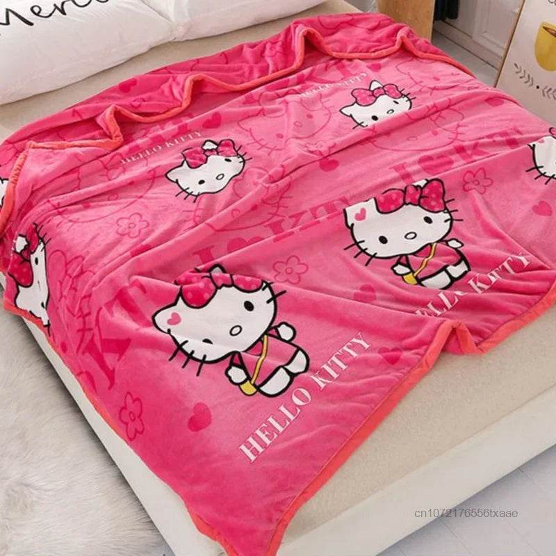Hello Kitty Plush Cartoon Coral Fleece Blanket - MINISO - Sleep Galleria