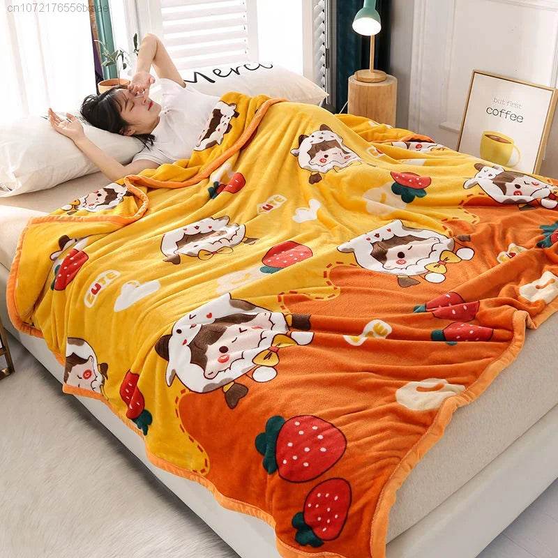 Hello Kitty Plush Cartoon Coral Fleece Blanket - MINISO - Sleep Galleria