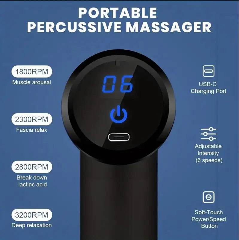 Rechargeable Portable Mini Muscle Percussion Massage Gun - MIPHESLY - Sleep Galleria