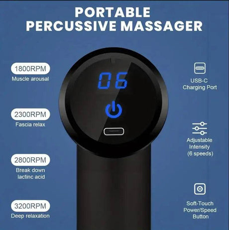 Rechargeable Portable Mini Muscle Percussion Massage Gun - MIPHESLY - Sleep Galleria