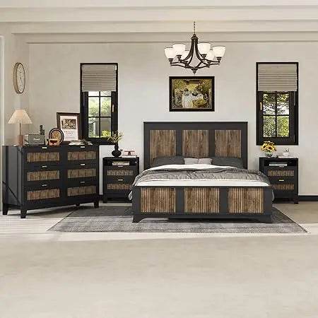 4 Piece Modern Queen Bedroom Furniture Set - MKDK - Sleep Galleria