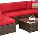 7 - Piece Modular Outdoor Wicker Patio Sectional Set - MKDK - Sleep Galleria
