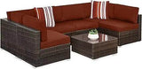 7 - Piece Modular Outdoor Wicker Patio Sectional Set - MKDK - Sleep Galleria