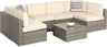 7 - Piece Modular Outdoor Wicker Patio Sectional Set - MKDK - Sleep Galleria