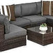 7 - Piece Modular Outdoor Wicker Patio Sectional Set - MKDK - Sleep Galleria