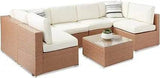 7 - Piece Modular Outdoor Wicker Patio Sectional Set - MKDK - Sleep Galleria