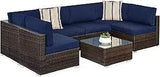 7 - Piece Modular Outdoor Wicker Patio Sectional Set - MKDK - Sleep Galleria