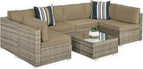 7 - Piece Modular Outdoor Wicker Patio Sectional Set - MKDK - Sleep Galleria