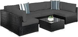 7 - Piece Modular Outdoor Wicker Patio Sectional Set - MKDK - Sleep Galleria