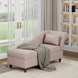 Modern Indoor Storage Upholstered Fabric Chaise Lounge - Sleep Galleria