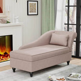 Modern Indoor Storage Upholstered Fabric Chaise Lounge - Sleep Galleria