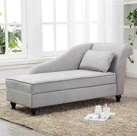 Modern Indoor Storage Upholstered Fabric Chaise Lounge - MKDK - Sleep Galleria
