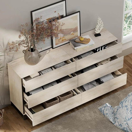 Modern Light Oak Dresser And Nightstand Set Of 3 - MKDK - Sleep Galleria