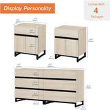 Modern Light Oak Dresser And Nightstand Set Of 3 - MKDK - Sleep Galleria