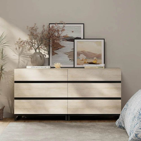 Modern Light Oak Dresser And Nightstand Set Of 3 - MKDK - Sleep Galleria