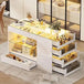 Modern White Glossy Closet Island With Drawers And Light - MKDK - Sleep Galleria