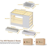 Modern White Glossy Closet Island With Drawers And Light - MKDK - Sleep Galleria