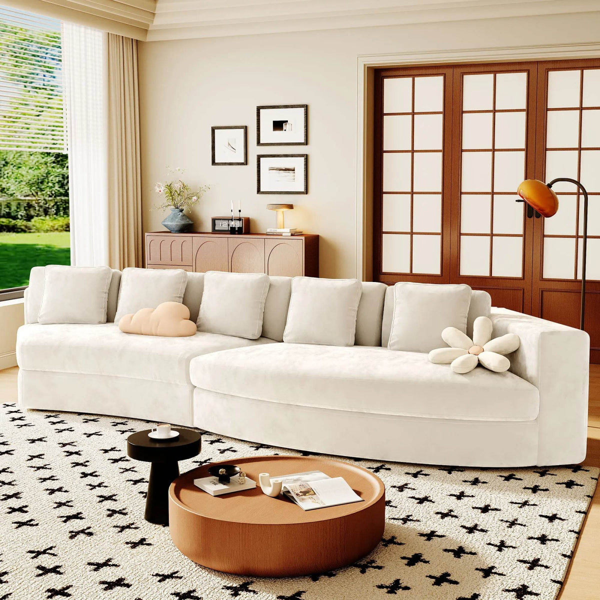 2-Piece Chenille Modular Curved Sectional Sofa Set - Sleep Galleria