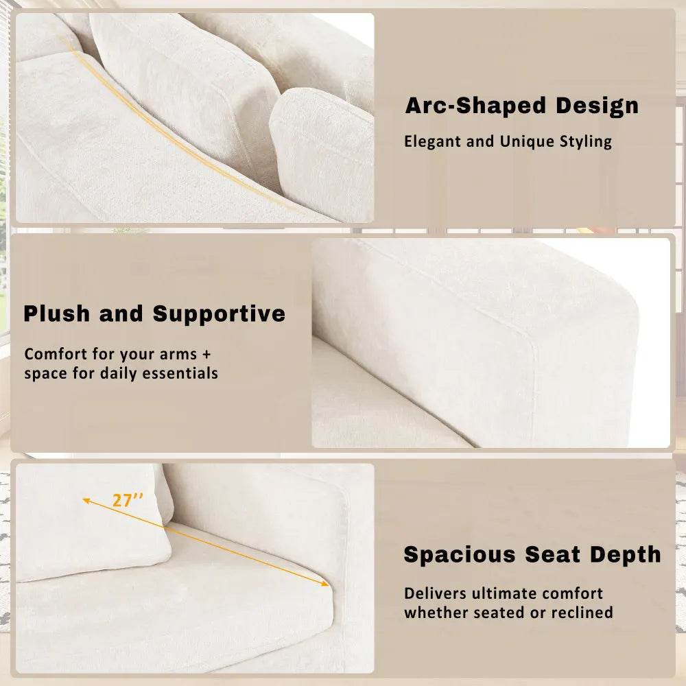 2-Piece Chenille Modular Curved Sectional Sofa Set - Sleep Galleria