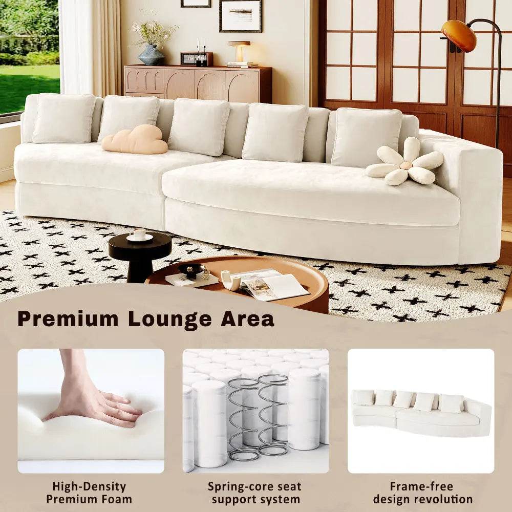 2-Piece Chenille Modular Curved Sectional Sofa Set - Sleep Galleria