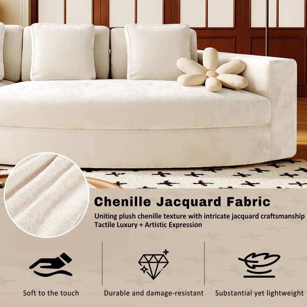 2-Piece Chenille Modular Curved Sectional Sofa Set - Sleep Galleria