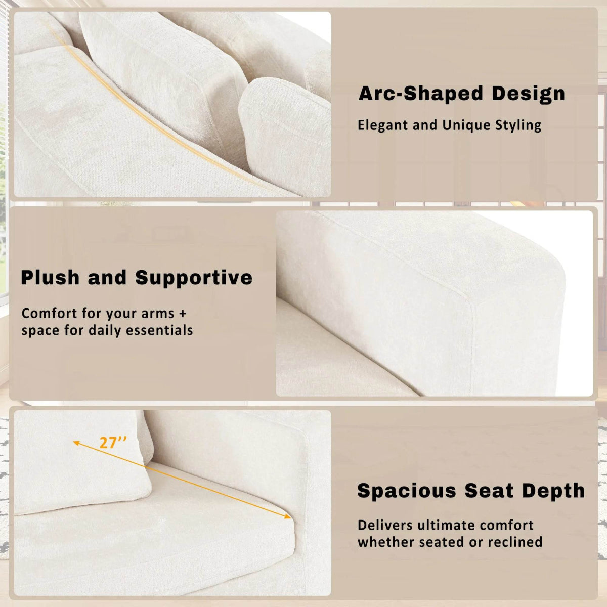 2-Piece Chenille Modular Curved Sectional Sofa Set - Sleep Galleria