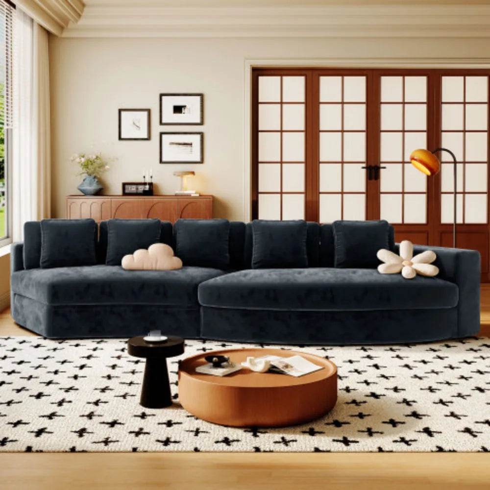 2-Piece Chenille Modular Curved Sectional Sofa Set - Sleep Galleria