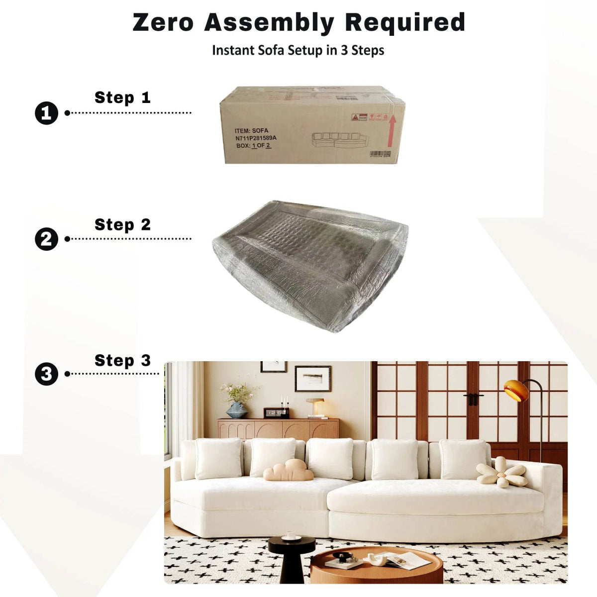 2-Piece Chenille Modular Curved Sectional Sofa Set - Sleep Galleria