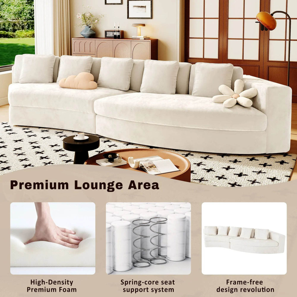 2-Piece Chenille Modular Curved Sectional Sofa Set - Sleep Galleria