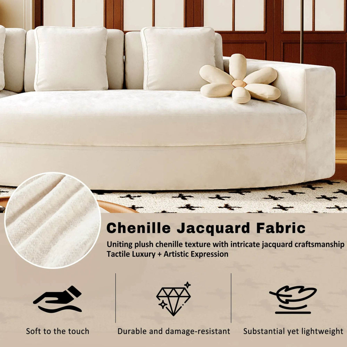 2-Piece Chenille Modular Curved Sectional Sofa Set - Sleep Galleria
