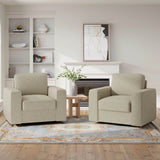 Modern Linen 360-Degree Swivel Armchair - Sleep Galleria