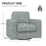 Modern Linen 360-Degree Swivel Armchair - Sleep Galleria