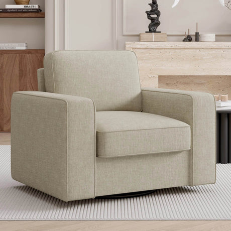 Modern Linen 360 - Degree Swivel Armchair - Nalupatio - Sleep Galleria