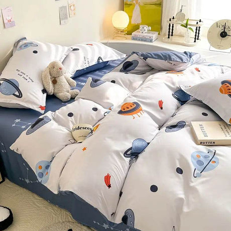 Cute Cartoon Bedding Set with Duvet Cover and Pillowcases - Sleep Galleria