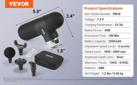 Vevor Portable Deep Tissue Massage Gun - Sleep Galleria