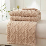 Lightweight Portable Coral Fleece Woven Blanket - NT LEDIZ - Sleep Galleria