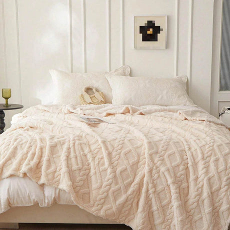Lightweight Portable Coral Fleece Woven Blanket - NT LEDIZ - Sleep Galleria