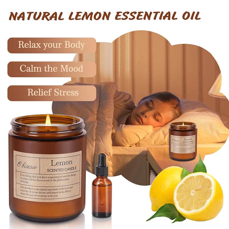 Aromatherapy Soy Wax Scented Candle With Natural Oils - obisesio - Sleep Galleria